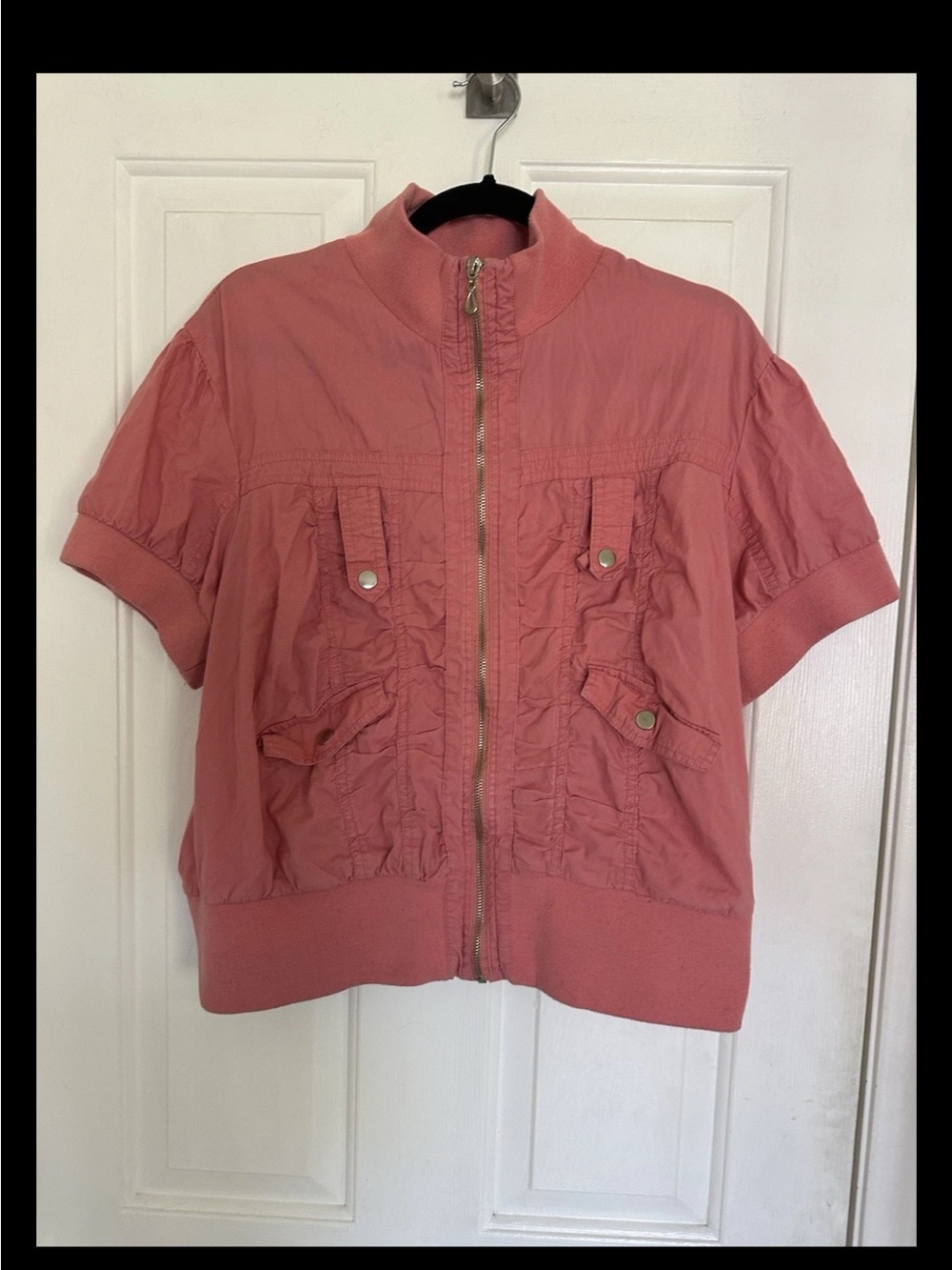 Ashley Stewart Dusty Rose Short Sleeve Utility Jacket